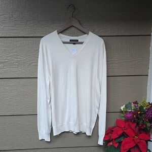 Banana Republic Men's V-neck Cream Sweater Large L